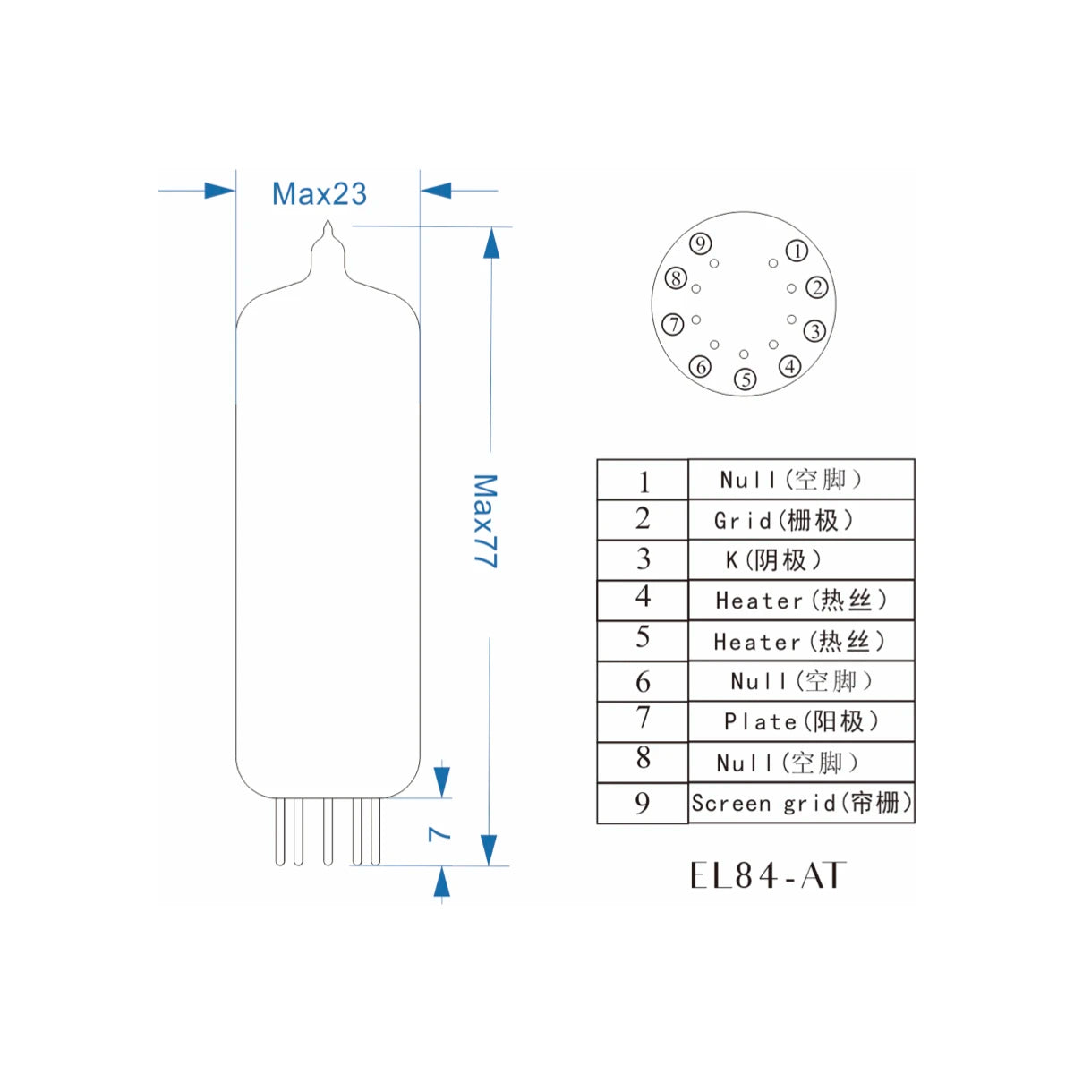 PSVANE EL84-AT Tube Horizon Series for Tube Amplifier Hifi Amplifier Original Factory Precision Matching Free Shipping
