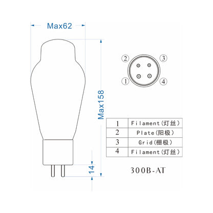 PSVANE Hifi  300B-AT  Vacuum Tube for Tube Amplifier Hifi Amplifier Original Factory Precision Matching Free Shipping