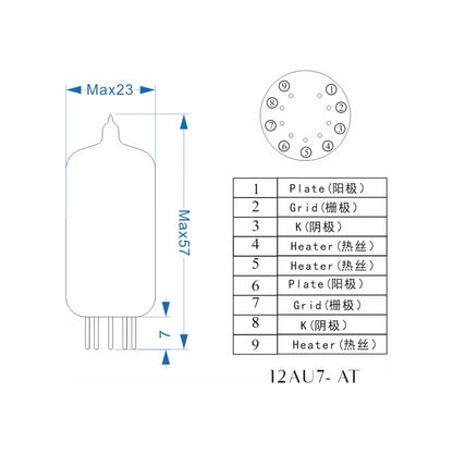 PSVANE 12AU7-AT Tube Horizon Series for Tube Amplifier Hifi Amplifier Original Factory Precision Matching Free Shipping